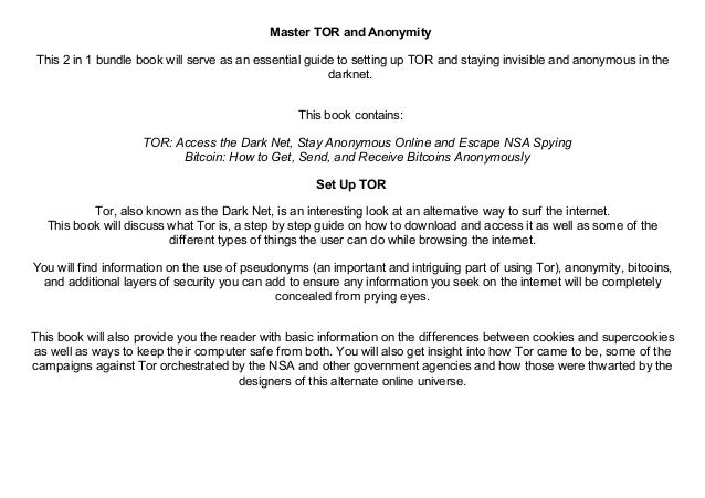 Txt Tor And The Darknet Access The Darknet How To Get Send And - 